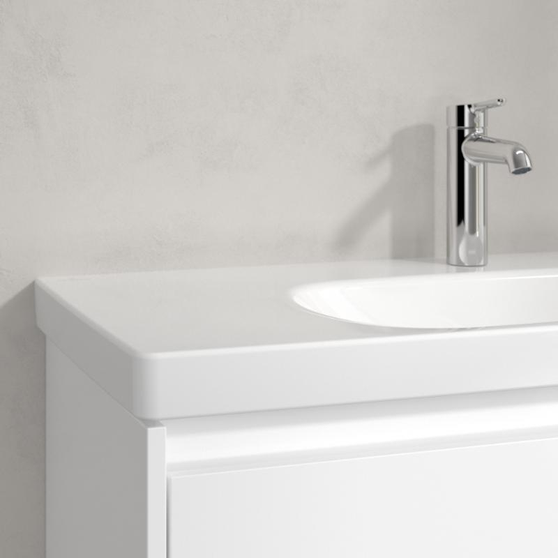 Lavoar suspendat Villeroy & Boch Skyla 100 cm, TitanCeram, fără preaplin, alb alpin